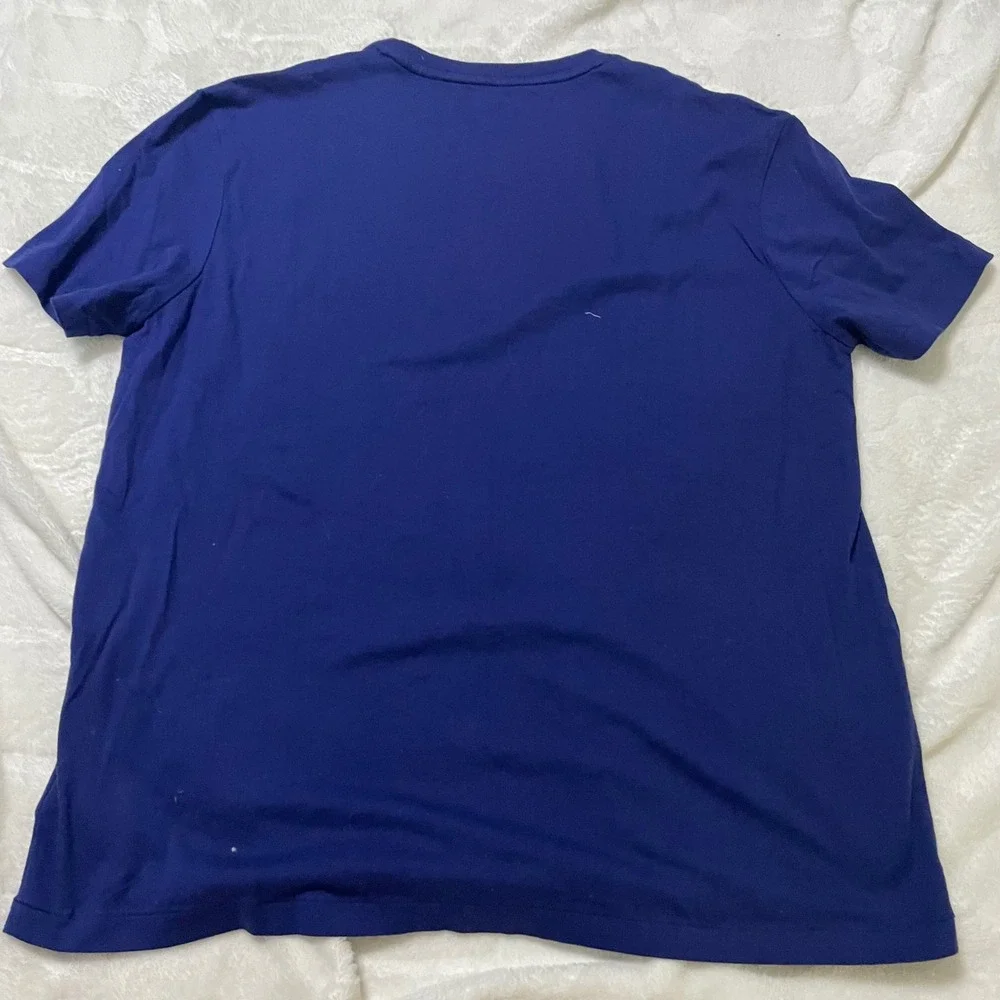 Polo Ralph Lauren T-Shirt Mens L Blue Custom Slim Fit Embroidered Pony Cotton